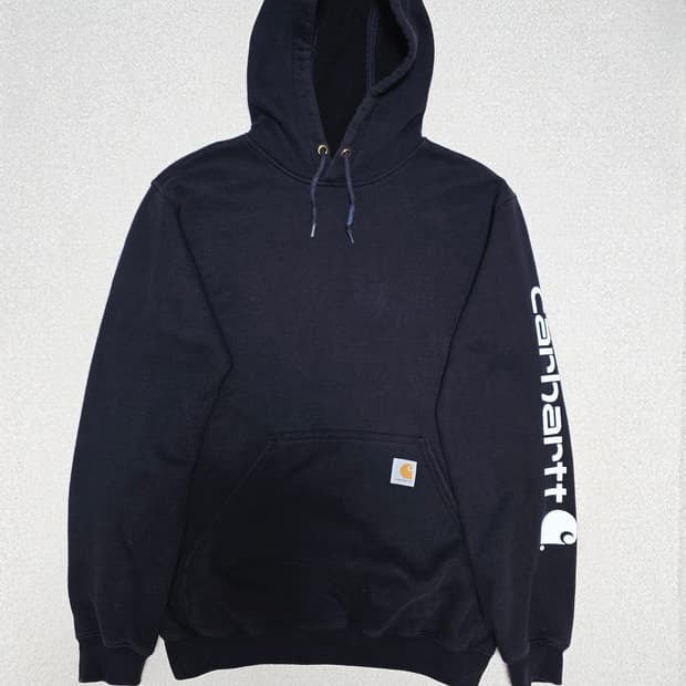 칼하트 암레터링 블랙후드 S