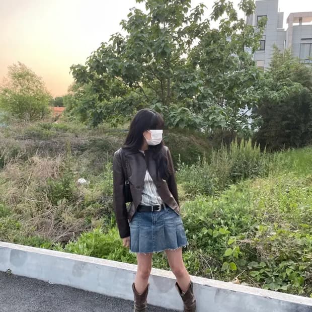 빈티지 브라운 가죽 자켓