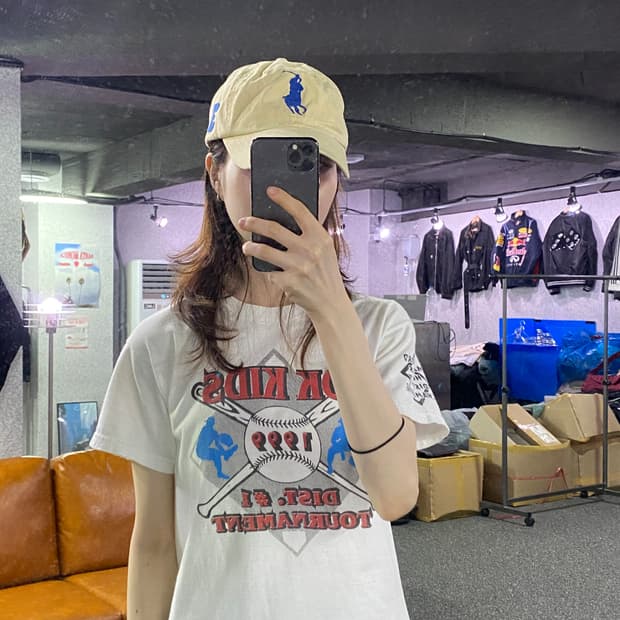 폴로 랄프로렌 빅로고 옐로우 볼캡 B2376