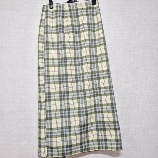 체크 롱 스커트