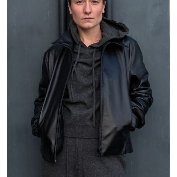 머듈 니트 후디 그레이 0사이즈