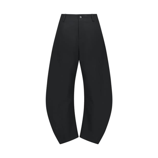 아모멘토 Curved Silhouette Pants, Black M