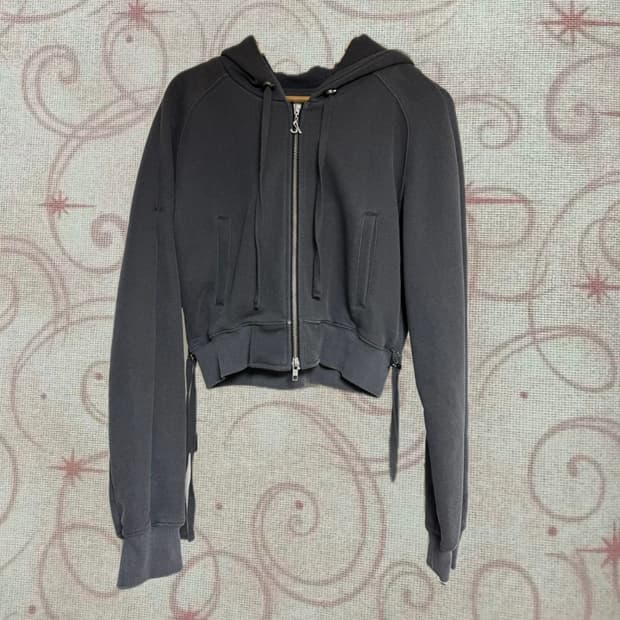 애프터아워즈 후드 짚업 챠콜  SHOULDER OPEN HOODIE ZI