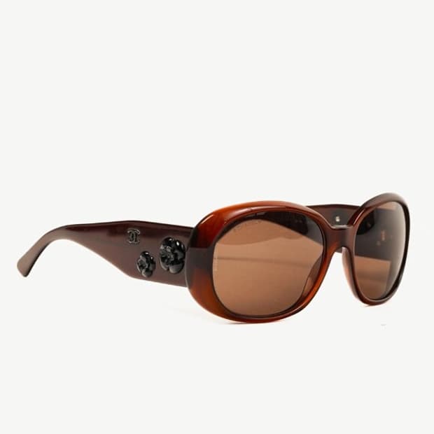 Chanel brown camellia sunglasses