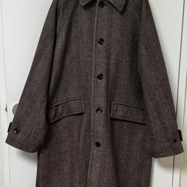 Covernat 헤링본 롱코트 XL(남자)