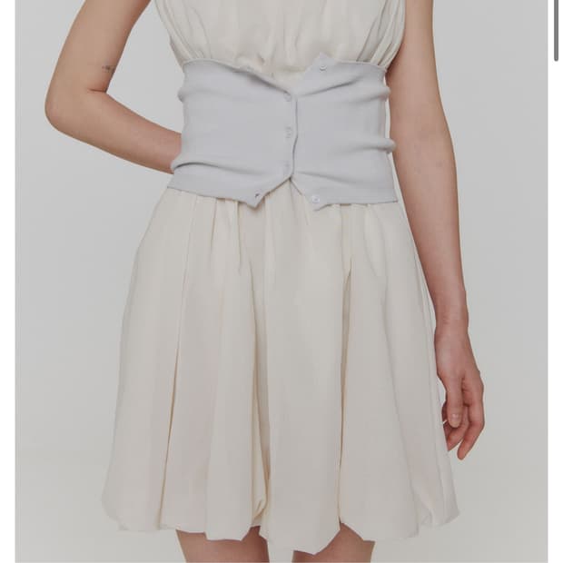 CROP BUTTON CARDIGAN SET (LIGHT GREY)