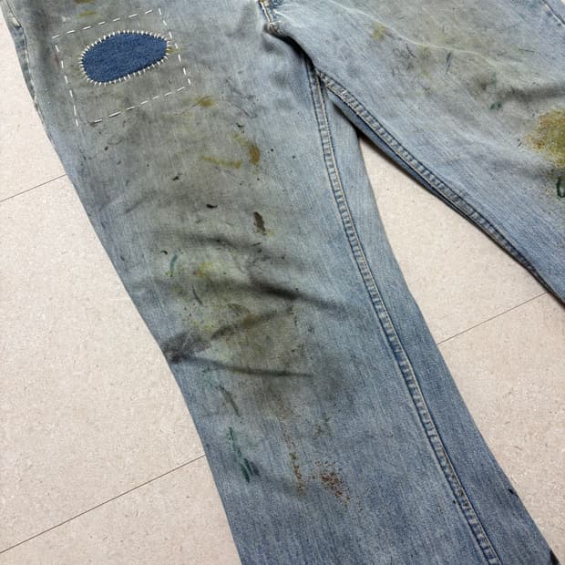 70s Levi's 646 벨바텀 트래쉬드 컨디션