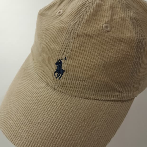 CK430 L 폴로 코듀로이 블랙 포니 베이지 볼캡 모자