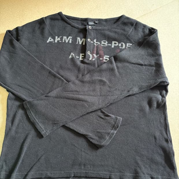 아캄 와플 헨리넥 롱슬리브(블랙) 2사이즈