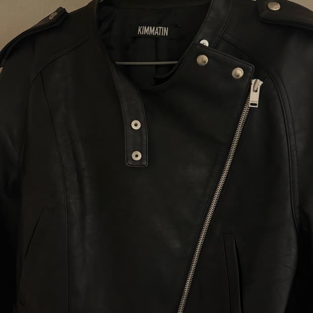 마뗑킴 라이더 가죽자켓 라글란 레더점퍼 레더자켓 킴마틴 MATIN KIM