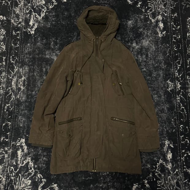 O0s Mode Dark Brown Hooded Jacket