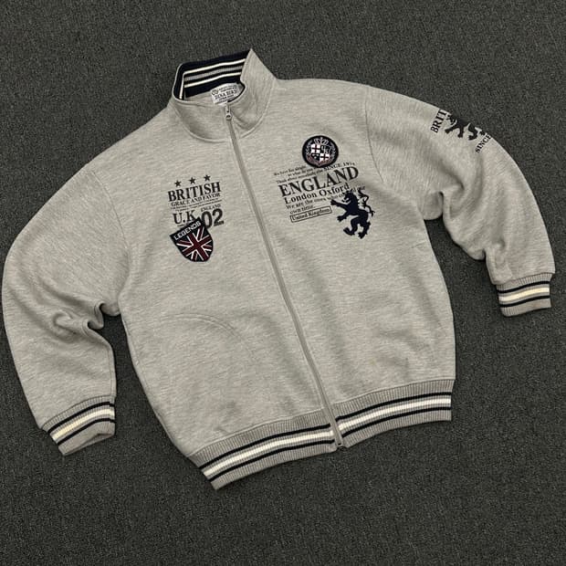 LL)DINA BIRD 빈티지 패치 그레이 트랙탑 져지