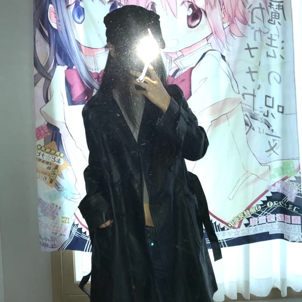 레더 트렌치 코트