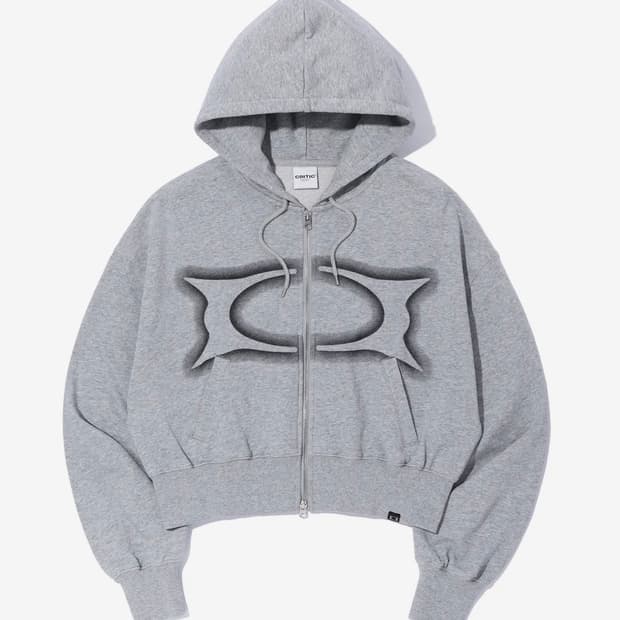크리틱 CROP WORMHOLE LOGO HOODIE ZIP-UP