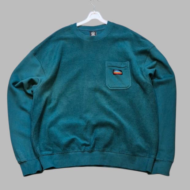 XL 볼컴 청록색 맨투맨 