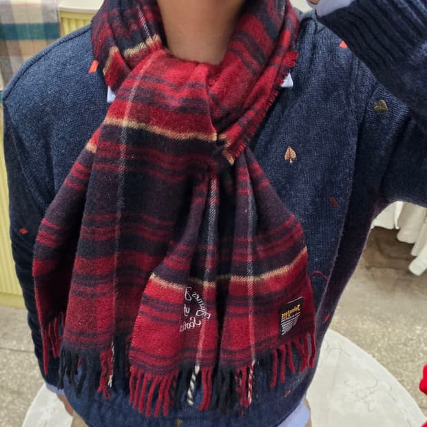 Johnstons of Elgin 타탄체크 캐시미어 머플러