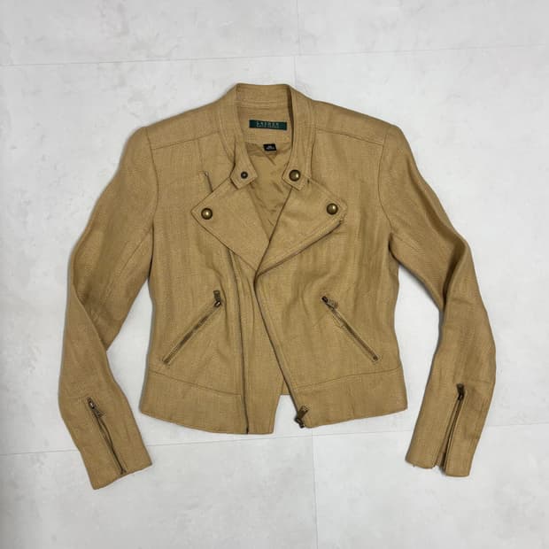 RL ASYMMETRIC LINEN JACKET