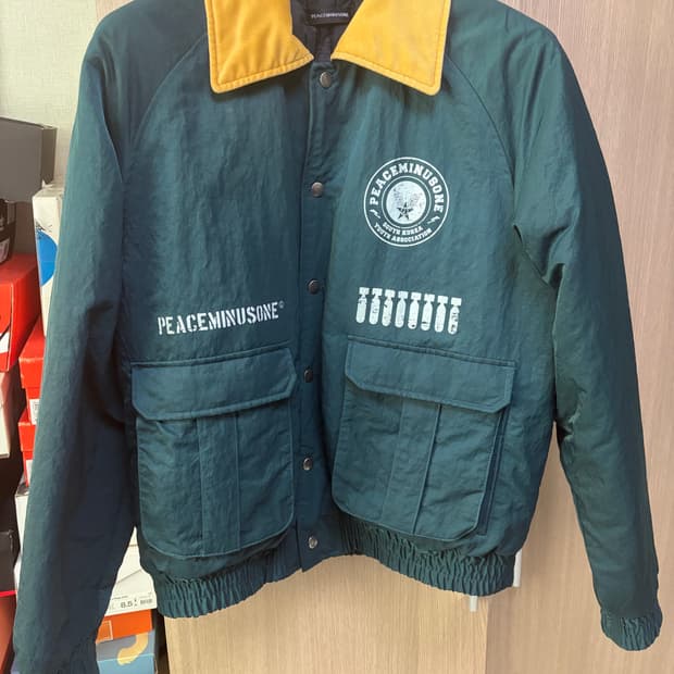 피스마이너스원 봄버 자켓 다크 그린