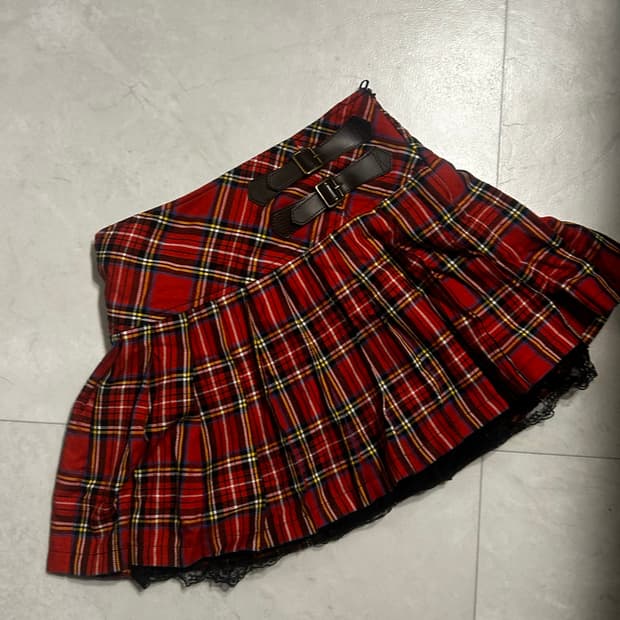 펑크 타탄체크 레이스벨트스커트 나나깔 에이치나오토 매드펑크