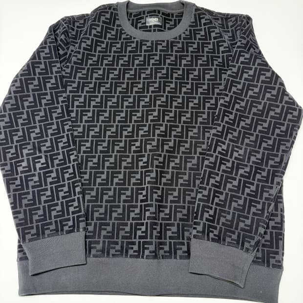 펜디 로고 벨벳 맨투맨 블랙 xl