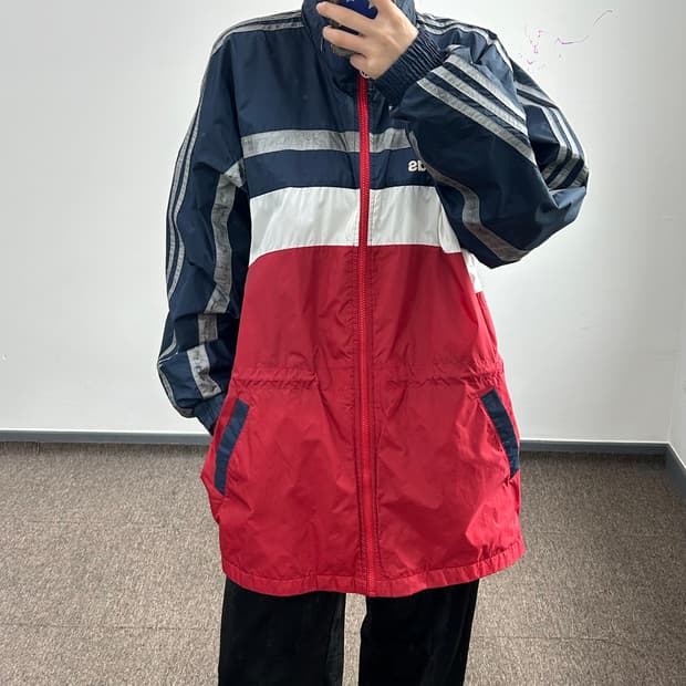 Adudas 아디다스 배색 웨이스트 스트링 바람막이