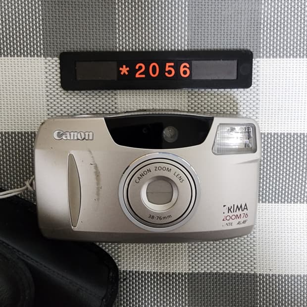 캐논 프리마 줌 76 데이터백 필름카메라 파우치포함