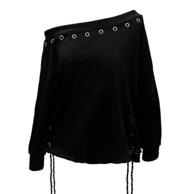 키묘 kimyo 아일렛 레이스 맨투맨 