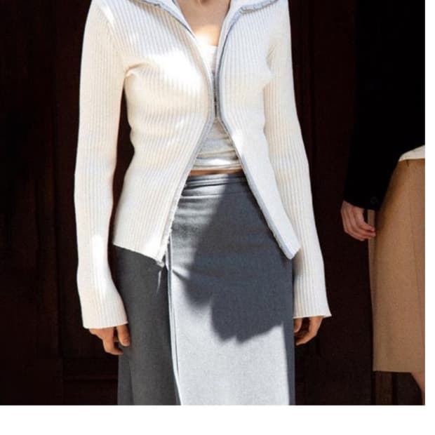 레이브 후크 가디건 아이보리