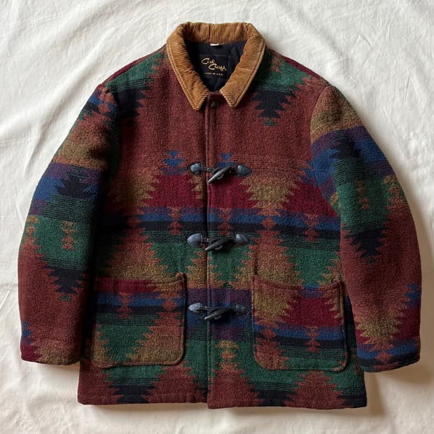 [105] 80s USA Cal Craft 나바호 자카드 더플 자켓