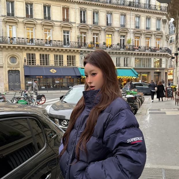 슈프림 x 엄브로 다운 퍼퍼 자켓 네이비 - 25FW Supreme x 