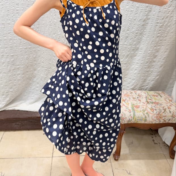 navy polka flare ops
