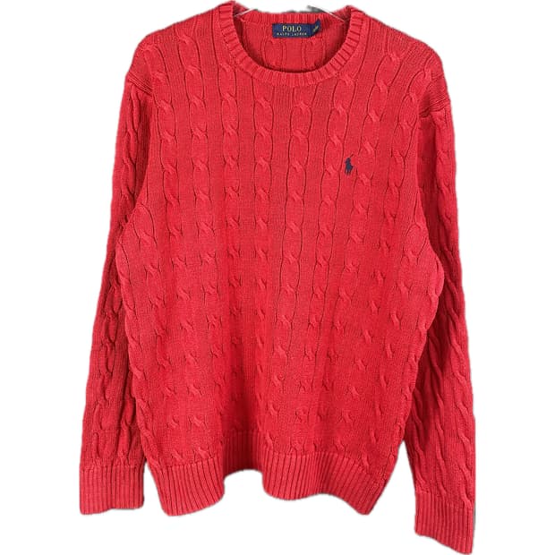 [L] 폴로 랄프로렌 코튼 케이블 꽈배기 니트 스웨터