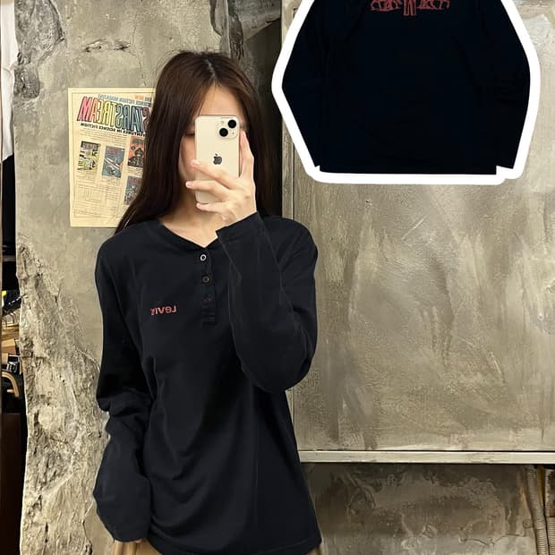 리바이스 오렌지탭 긴팔티 블랙 100 #csz707
