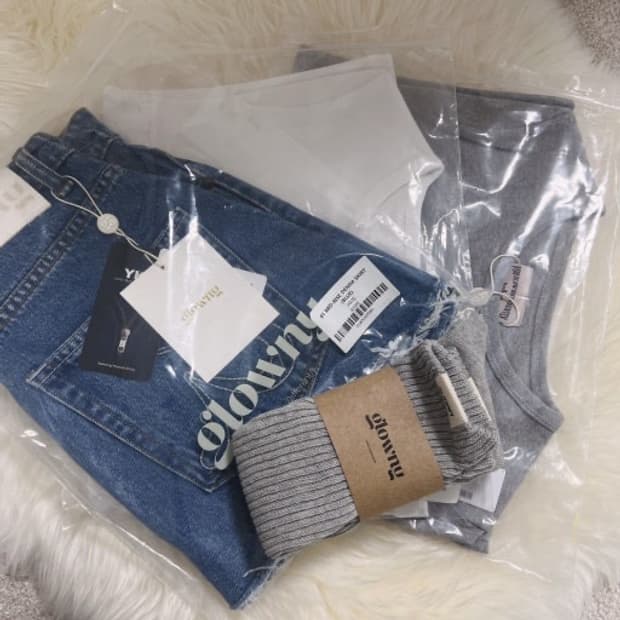 글로니 91 미드라이즈 데님 스커트 중청