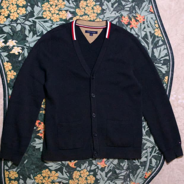 타미힐피거 네이비 가디건 L