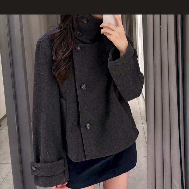 자라 하이넥숏코트 블랙 판매합니다!