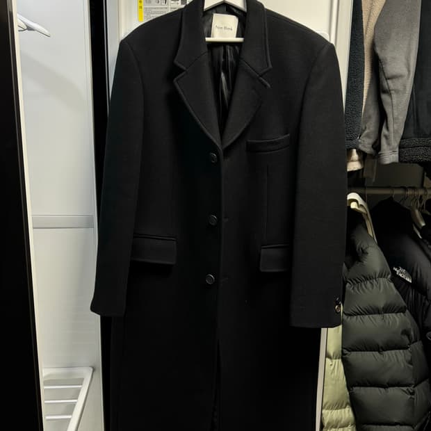 넌블랭크 3버튼 체스터필드 코트 블랙 XL