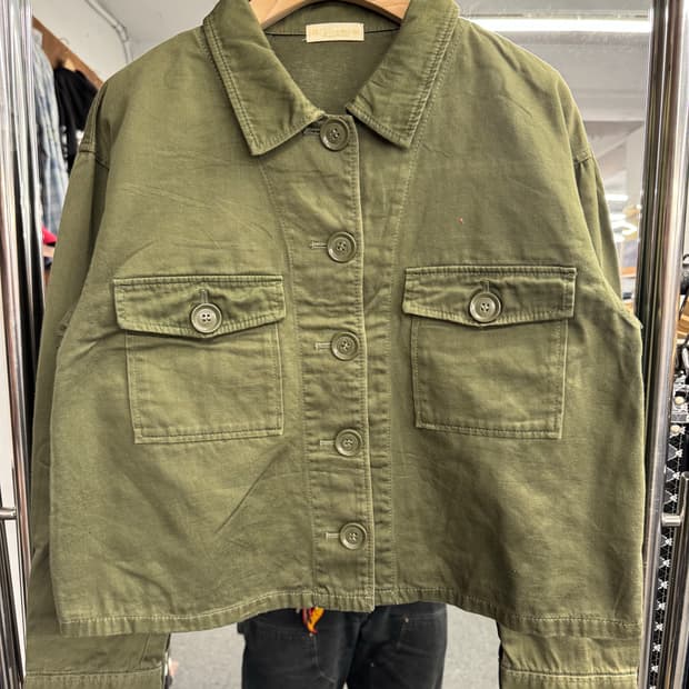 earth music&eclogy 빈티지 여성 올리브 자켓