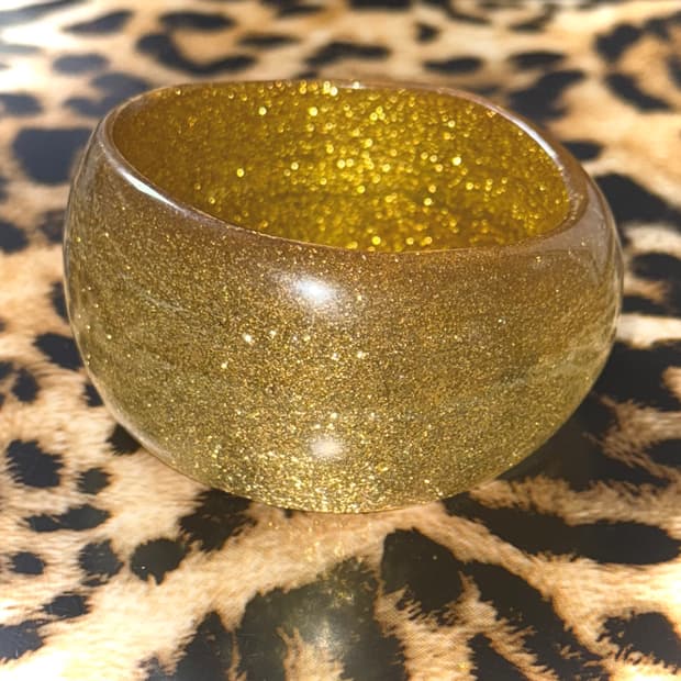 일본 헤이세이 갸루 골드 빅 글리터 뱅글 팔찌