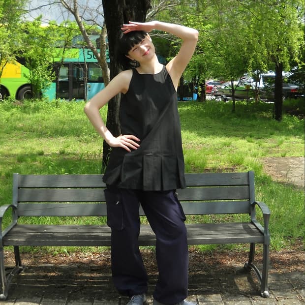 페스토 pleated mini dress black