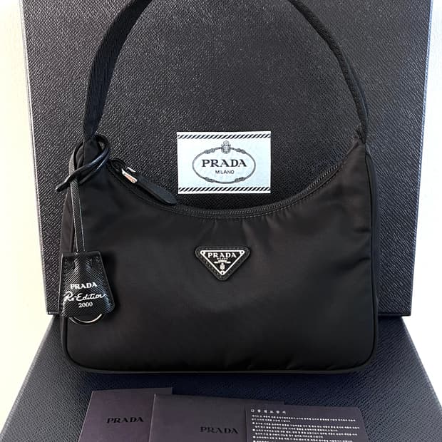 [A급/정품] 프라다 리에디션 2000 블랙 호보백 숄더백 가방