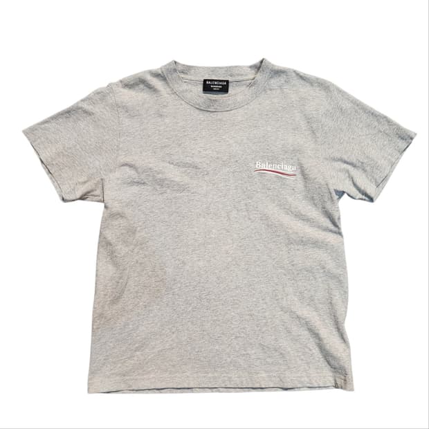 발렌시아가 웨이브로고 반팔 티셔츠 그레이 (L)