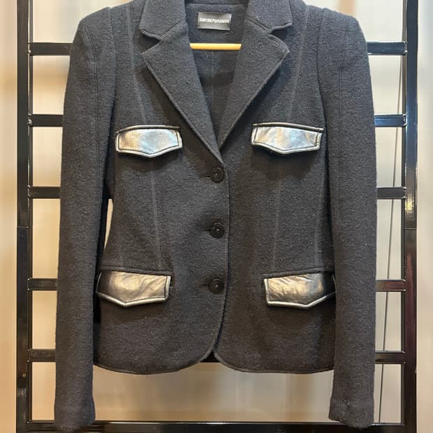 [41] 엠포리오 아르마니 (EMPORIO ARMANI) 블랙 레더 배색