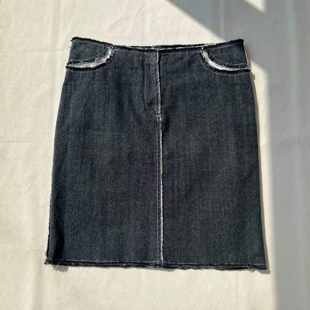 메종 마틴 마르지엘라 6라인 컷오프 데님 미니 스커트