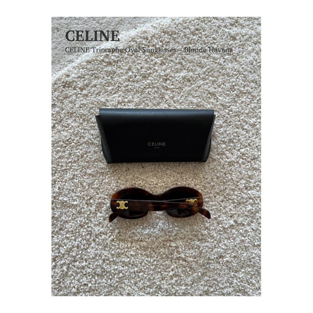셀린느 트리옹프 오발 선글라스 블론드 하바나