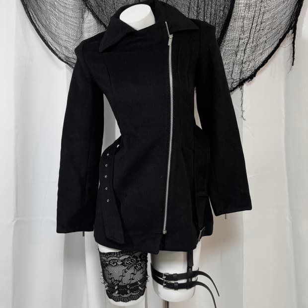 zipper belt jacket
