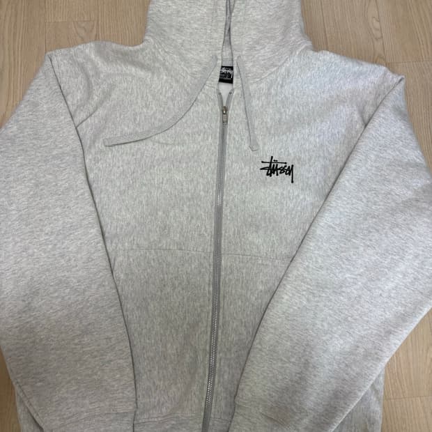 스투시 베이직 후드집업 애쉬 헤더