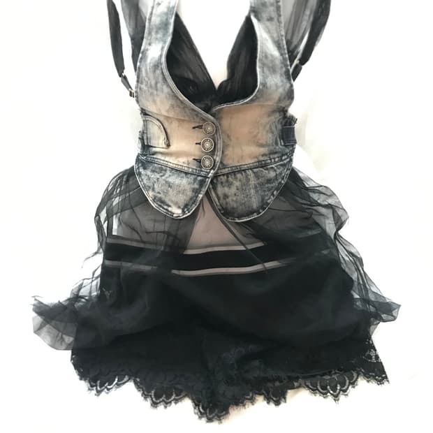 🦇Vest+onepiece+lace short set 