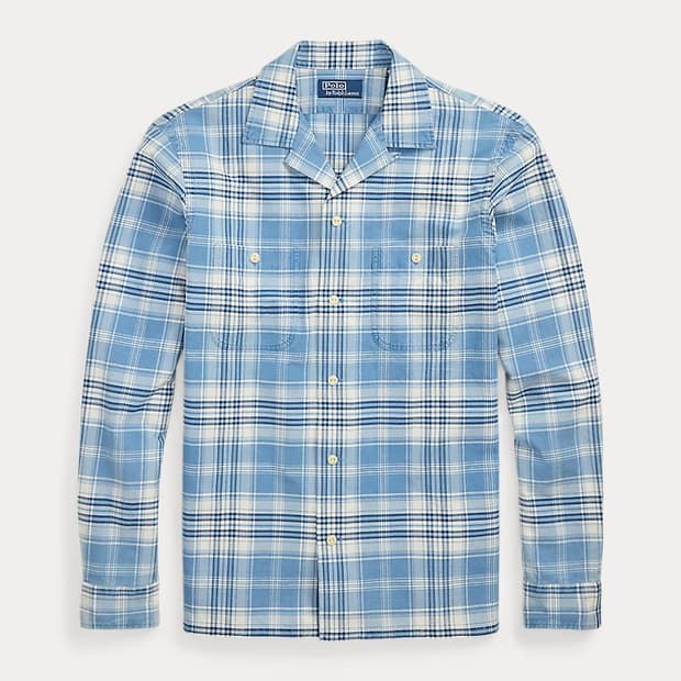 [M] 폴로 랄프로렌 클래식핏 인디고 플래드 캠프 셔츠