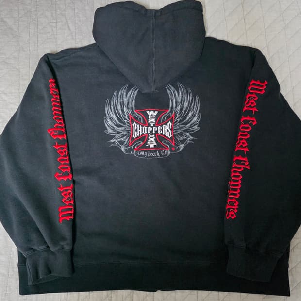 [XXL] 빈티지 웨스트코스트차퍼스 더블페이스 써멀 후드집업 블랙